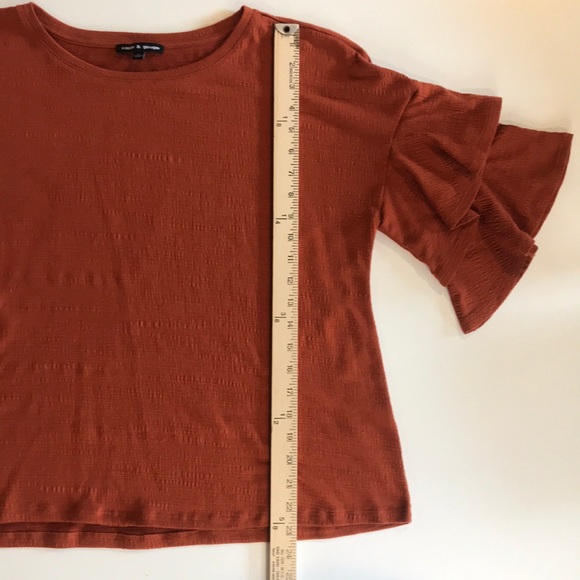 Cable & Gauge XL Burnt Orange Bell Sleeve Shirt - Picture 8 of 11